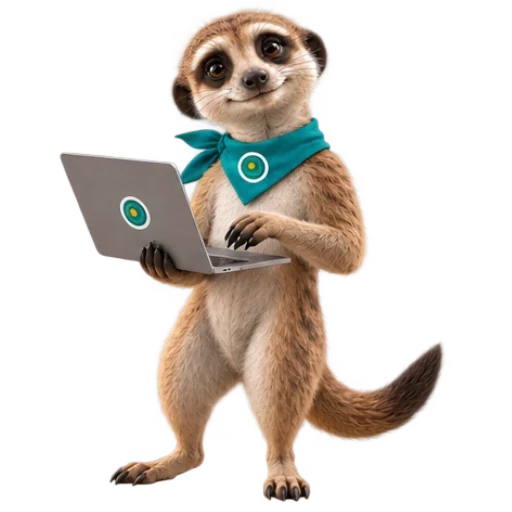 Ozee, maskot OAZEE, s notebookom