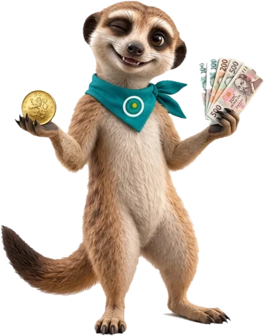 Ozee, maskot OAZEE, s mincami v rukách